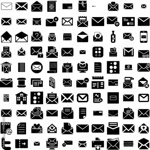 Collection Of 100 Letter Icons Set Isolated Solid Silhouette Icons Including Font, Illustration, Type, Letter, Alphabet, Typography, Vector Infographic Elements Vector Illustration Logo