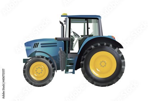 modern tractor isolated  side view