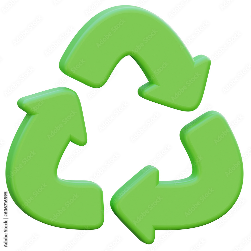 3d render of Recycle icon 3d render of Recycle icon