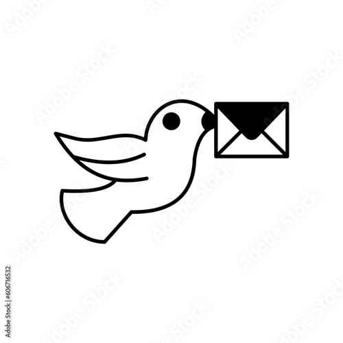 Carrier pigeon Glyph Vector Icon that can easily edit or modify

