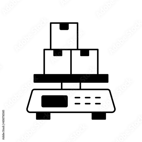 Parcel weight Glyph Vector Icon that can easily edit or modify

