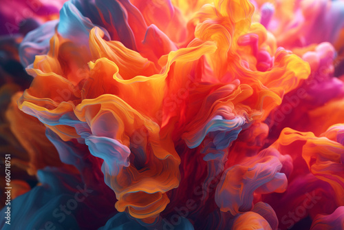 A colorful, glowing, smokey, wavy background; created with generative ai