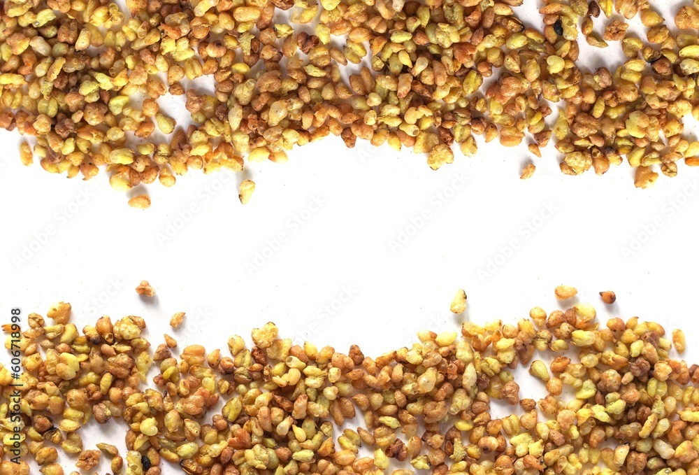 Buckwheat tea texture isolated on white background Buckwheat tea texture isolated on white background