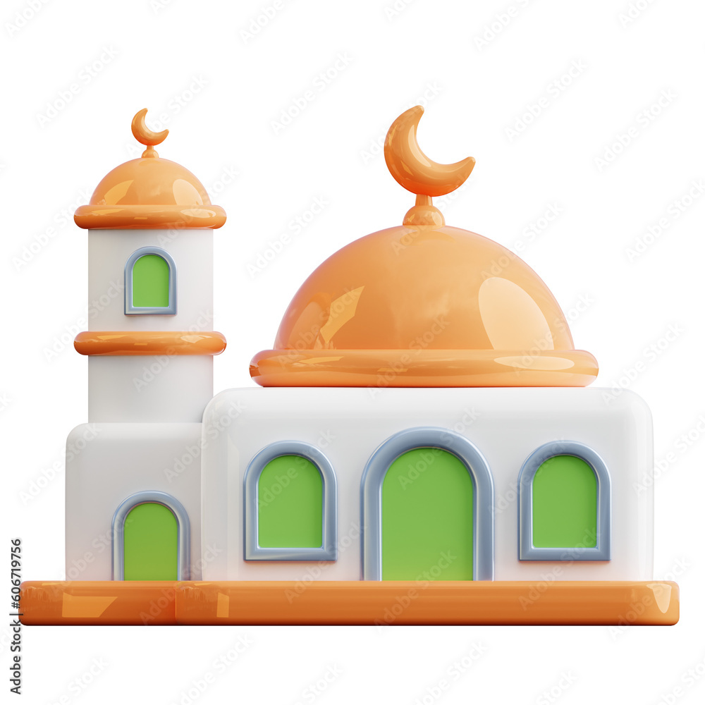 3d render of mosque icon
