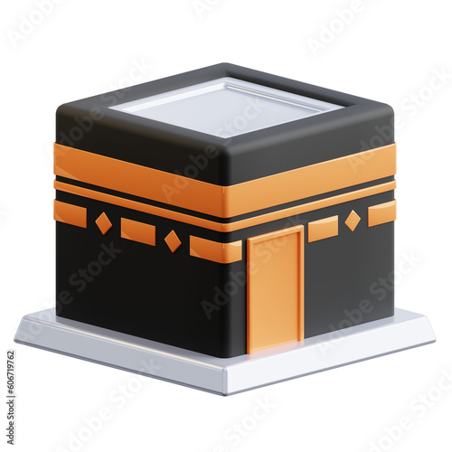 3d render of kaaba icon