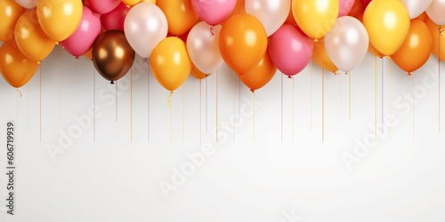 Colorful balloons on a white background  concept of Vibrant hues  created with Generative AI technology
