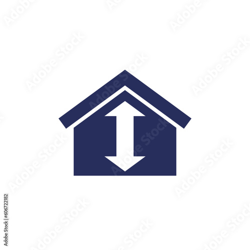 ceiling height icon on white, vector pictogram