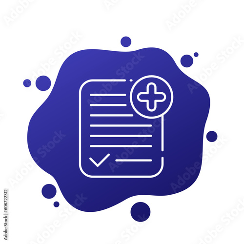 medical coverage icon, line vector