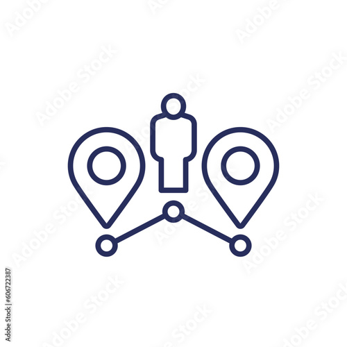 two ways line icon on white