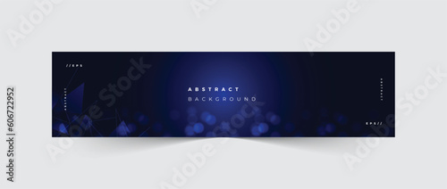 Linkedin banner blue technology abstract background with bokeh effect
