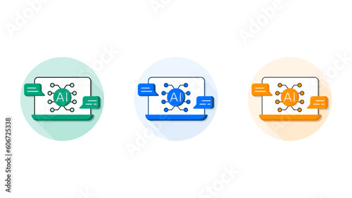 Artificial Intelligence. Ai Icon. Intelligent system icon. Smart technology. Vector Icon.