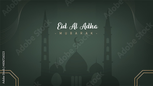 Minimalist and modern banner background design for Eid al-Adha celebration for Muslims