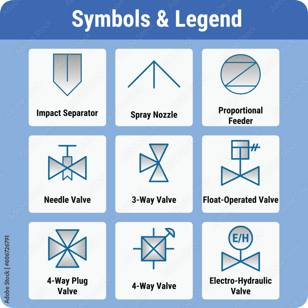 Vector Illustration for PID Symbols Legends Vector Illustration for PID Symbols Legends