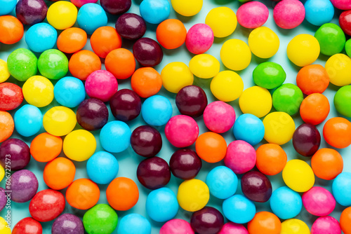 Sweet colorful candies as background  closeup