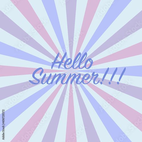 Hello summer. Summer season lettering for greeting card  invitation template. Retro lettering banner poster template.
