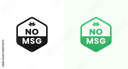 No MSG Label or No MSG Sign Vector Isolated in Flat Style. Best No MSG Label for product packaging design element. No MSG sign vector for packaging design element.