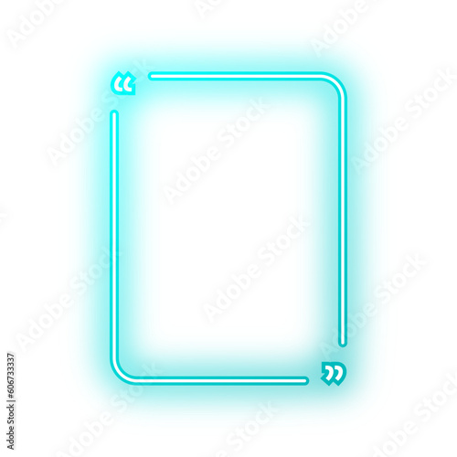 Neon Green Mint rounded vertical rectangle quote frame with quotation marks