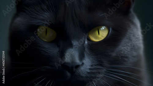  In the sacred stillness of the temple  a mysterious black cat prowls  its piercing gaze hinting at ancient secrets and mystical presence  embodying the enigmatic spirit of the divine. 