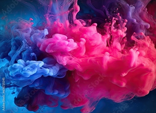 Vibrant Dance of Coloured Ink Creating Hyper-Realistic Aquatic Spectacle | AI Generated .