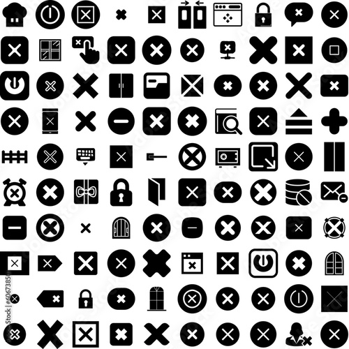 Collection Of 100 Close Icons Set Isolated Solid Silhouette Icons Including Portrait, Beautiful, Natural, Person, Close, Background, Closeup Infographic Elements Vector Illustration Logo