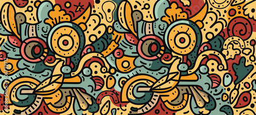 Seamless colorful high quality graphics Doodle artwork for and industrial, business and corporate print