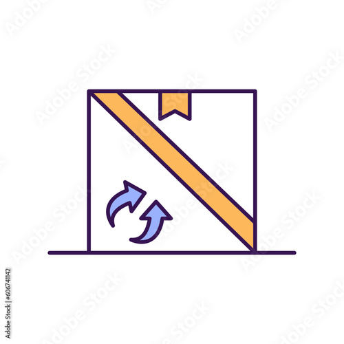 Wrap parcel Outline with Colors Fill Vector Icon that can easily edit or modify

