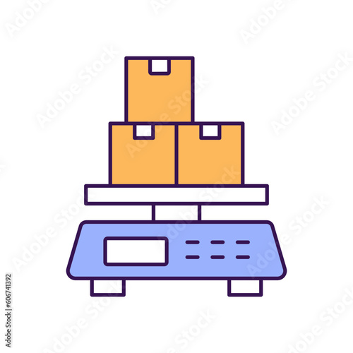 Parcel weight Outline with Colors Fill Vector Icon that can easily edit or modify

