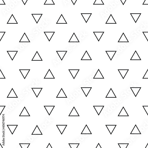 Seamless Triangles Pattern Black on White Background