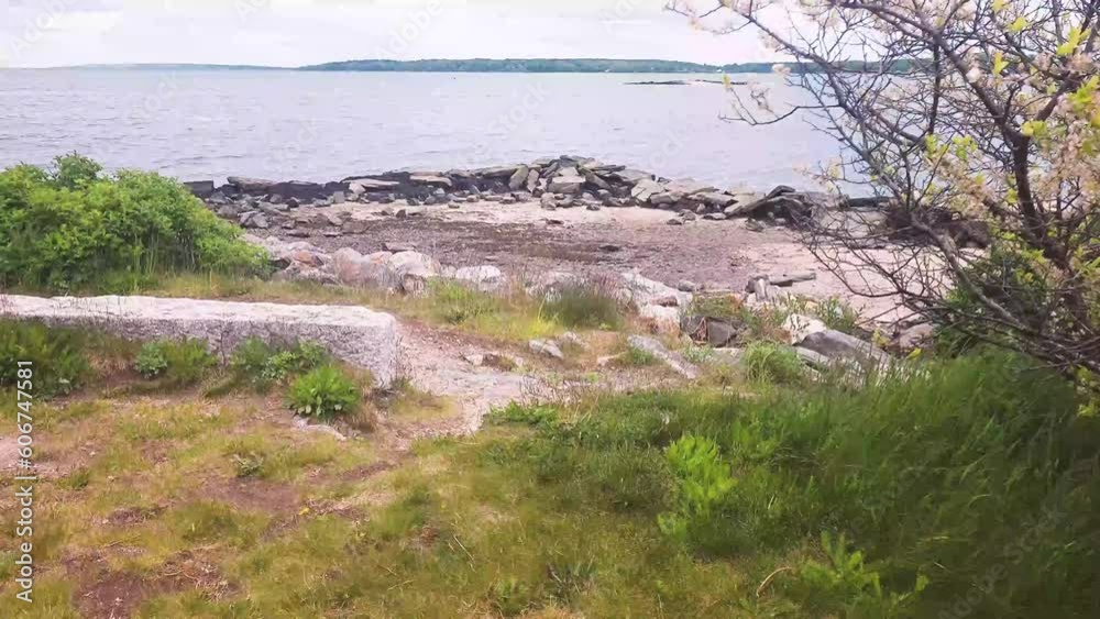 Looking out onto Casco Bay from East End Beach Portland, Maine Looking out onto Casco Bay from East End Beach Portland, Maine