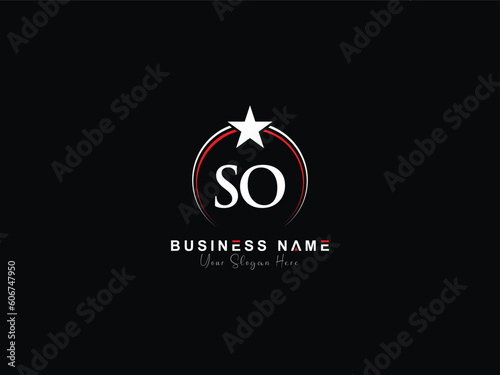 Initials SO Letter Logo Icon, Minimal So os Star Logo