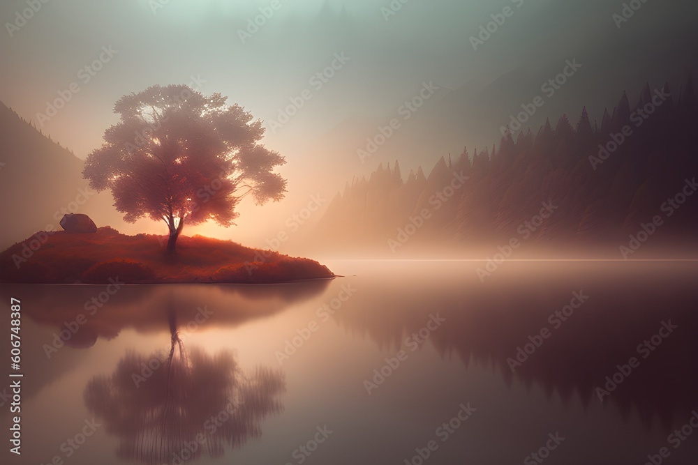 fairy looking lake ,Serene and Spiritual Connections, 