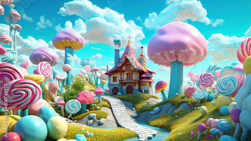 3D fantasy landscape candy land © Absent Satu