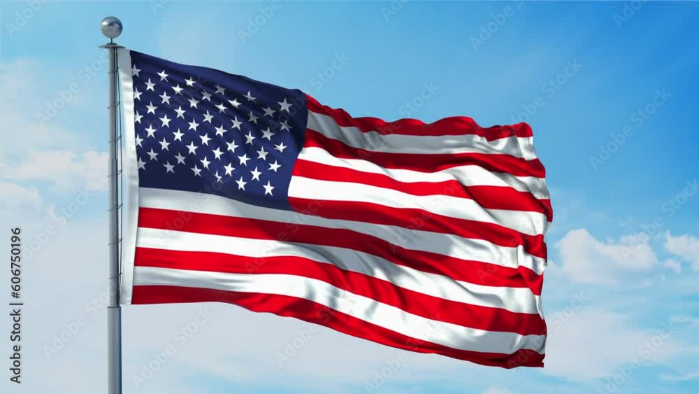 American Flag, 4 th july Independence Day USA. Realistic 4K. 30 fps flag of the US. American Flag waving in the wind. Seamless loop with highly detailed fabric texture. Loop ready in 4k resolution American Flag, 4 th july Independence Day USA. Realistic 4K. 30 fps flag of the US. American Flag waving in the wind. Seamless loop with highly detailed fabric texture. Loop ready in 4k resolution