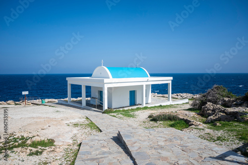 Agioi Anargyroi church kape greek on the seashore in ayia napa in cyprus