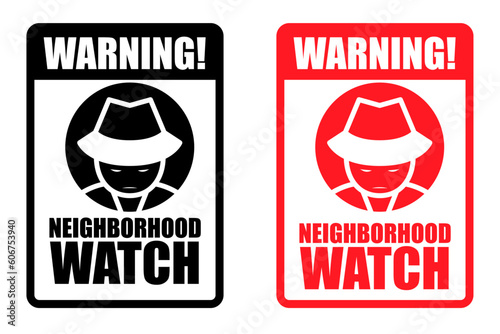 Neighborhood watch warning sign printable vector image