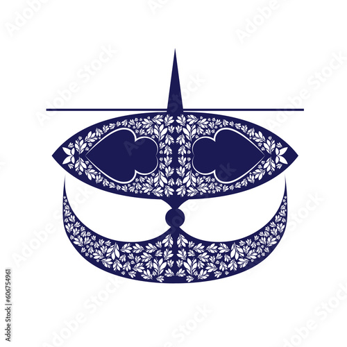 Vector design of the Malaysian Wau Bulan kite on white background