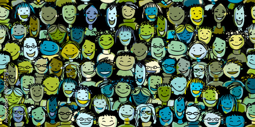 Group of people, community. Social network. Team of employees. Seamless patte...