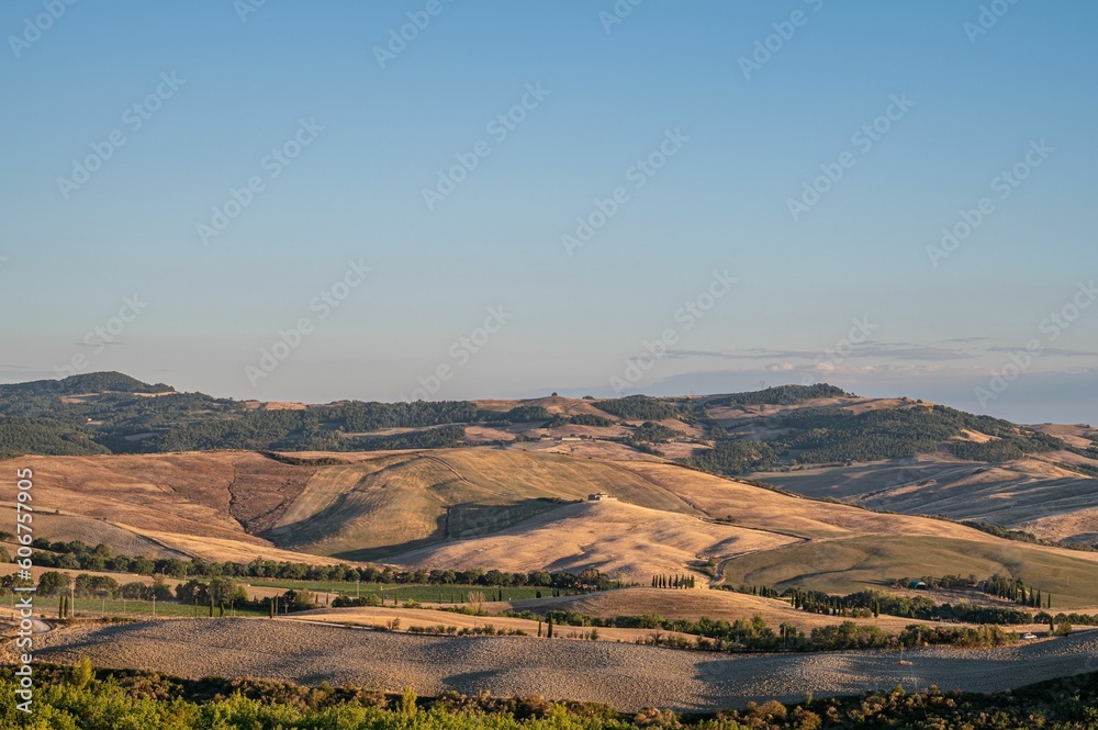 Hills during a sunset in Tuscany