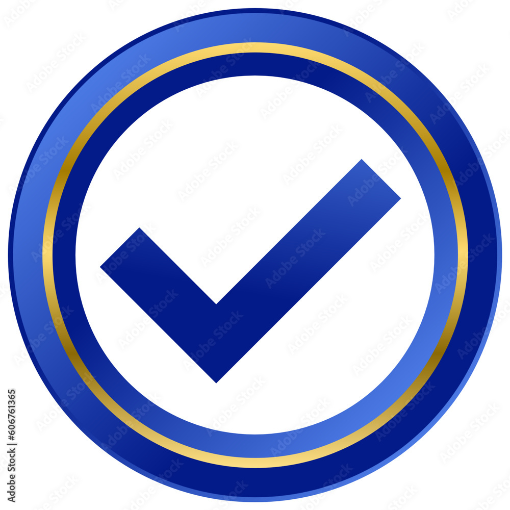 Blue check mark right icon with transparent background. Tick mark ...