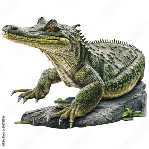 crocodile looking isolated on white