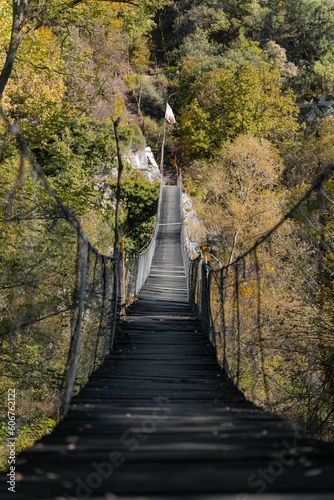 Vertical shot of Stojan's Bridge over Pcinja river in Macedonia