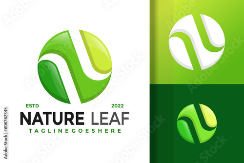 Professional logo design with an editable title, tagline and text in three different options photo