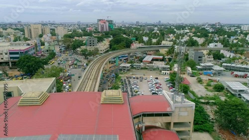 Banashankari_ Metro_ Bangalore_ Train_ Buildings_ Bus stand_ vehicles photo