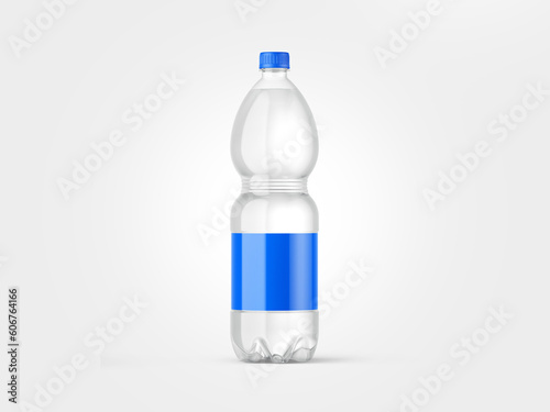 bottle of mineral water or carbonated water, mockup with isolated background to be cut out, which can be used for label project presentations.