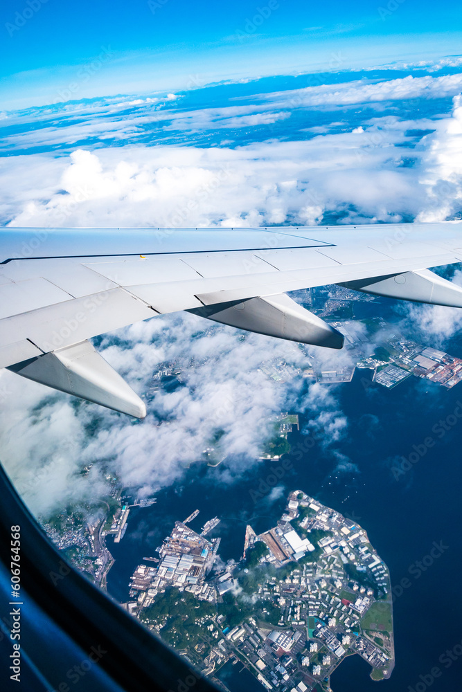 Fototapeta premium 飛行機から見える景色 (東京湾)