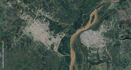 3D Buildings Rendering Paraguari Paraguay HD satellite image photo
