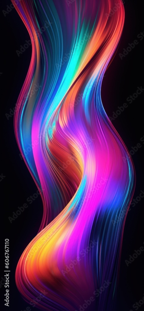 Foto abstract multicolored background with glowing neon flow, ai tools generated imag