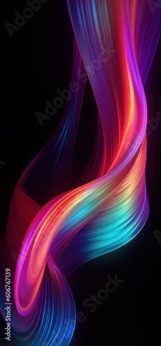 abstract multicolored background with glowing neon flow, ai tools generated image