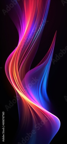 abstract multicolored background with glowing neon flow, ai tools generated image
