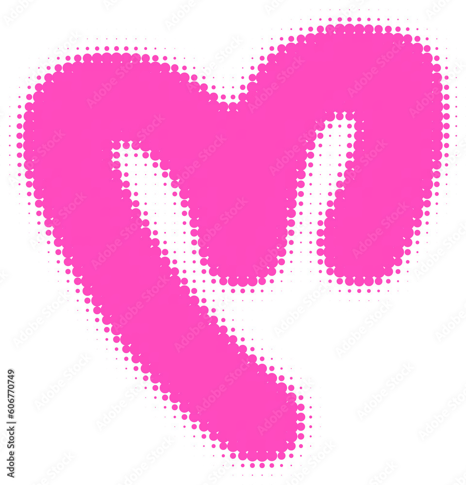 Halftone Line Heart